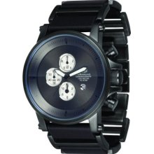 Vestal Mens Plexi Miniminalist Stainless Watch - Black Bracelet - White Dial - PLE033