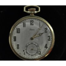 Vintage 43mm Zenith Green Gold Filled Pocket Watch Keeping Time