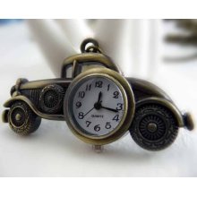 Vintage Chain Necklace Bronze Vintage Car Pocket Watch Necklace