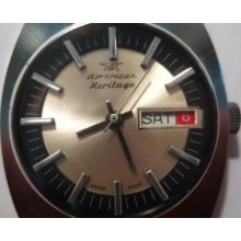 Vintage Gent's 1969 American Heritage Swiss Watch Runs Great Pristine Condition