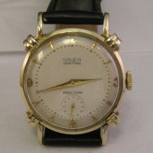 Vintage Gruen Fancy Knotted Lugs 14k Solid Gold Watch