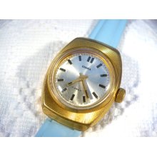 Vintage mechanical Chaika ladies watch in gold plated case