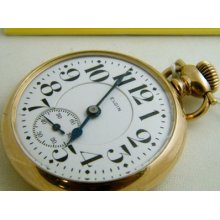 Vintage Railroad Grade Elgin Pocket Watch 16s Triple Sunk Gold Set Jewels 682