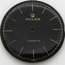 Vintage Rolex Black And Gold 30.50mm Chronometer Watch Dial Part 69h