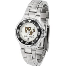 Wake Forest Demon Deacons WFU Womens Competitor Steel Band Watch