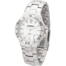 Watch Creations Men's Matte Silver Bracelet Watch w/ White Dial Promotional