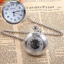 Weipeng Quartz Round Pocket Watch with Calendar Hour Marks Dial-discount - Stainless Steel - Silver