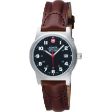 Wenger Na Swiss 72917 Classic Field Accs Black Dial Brown Leather