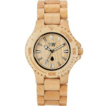 WeWOOD Date Unisex Maple Beige Wood Watch - Beige Wood Bracelet - Beige Dial - WDBEIGE