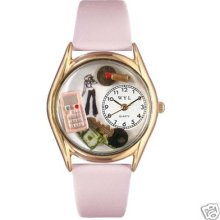 Whimsical 3d Teen Girl Novelty Watch Ladies Pink Leather Band Hand Made In Usa