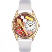 Whimsical Watches - C-0310006 - Whimsical Womens Baking White Leather