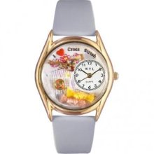 Whimsical Watches C-0440009 Womens Cross Stitch Baby Blue Leather And Goldtone Watch