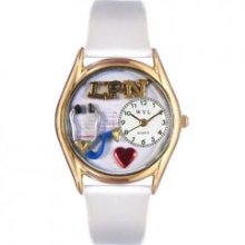 Whimsical Watches - C-0610012 - Whimsical Womens LPN White Leather