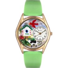 Whimsical Watches Kid s Birdhouse Cat Quartz Leather Strap Watch