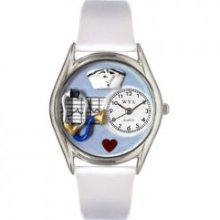 Whimsical Watches - S-0610002 - Whimsical Womens Nurse White Leather