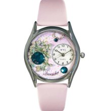 Whimsical Watches Unisex Birthstone: December Theme Pink Leather Pink