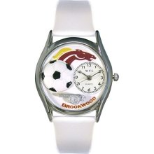 Whimsical Watches Unisex Soccer Fundraising Silver Watch S1120007