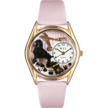 Whimsical Womens Dog Groomer Pink Leather Watch #557288