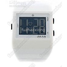 White Fashion Unisex Digital Watches Multi-function Waterproof Led W