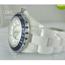 White Haorui Gypsophila Blue Diamond Dive Quartz Watch White Fully R