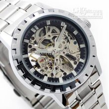 Wholesale -5pieces Wilon Automatic Mechanical Watch The Watch Back T