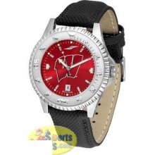 Wisconsin Badgers Competitor AnoChrome Men's Watch with Nylon/Leather Band