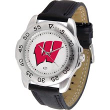 Wisconsin Badgers Sport Leather Band - Men's Watch