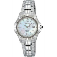 Women's Coutura Stainless Steel Quartz Mother of Pearl Dial Sapphire Crystal