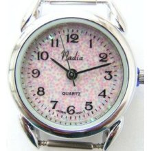 Women's Fire Opal Silvertone Stainless Steel Back Watch Face 12mm Pin