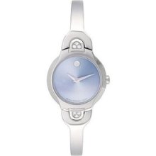 Womens Ladie's Authentic Movado Kara Blue 0605607 Factory Diamond Watch.