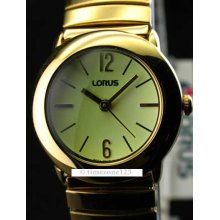 Womens Lorus Seiko Steel Gold Flex Band Watch G294