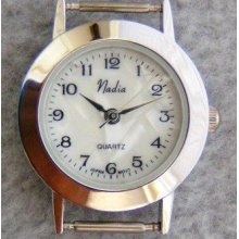 Women's Mother of Pearl Silvertone Stainless Steel Watch Face