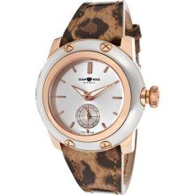 Women's Palm Beach Silver Dial Leopard Print Genuine Leather ...