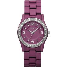 Women's Pink DKNY Crystallized Aluminum Watch NY8309 ...