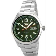 Women's Stainless Steel Case and Bracelet Green Dial Day and Date Disp