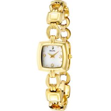 Women's White MOP Dial Gold Tone Ion Plated SS ...