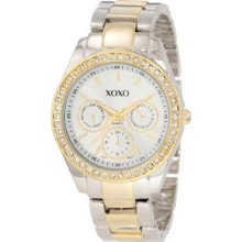 Xoxo Womens Xo5429 Rhinestone Accent Two Tone Bracelet Watch