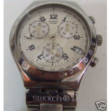 Ycs411g Swatch - 1999 Irony Chrono Cadmos White Classic