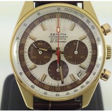 Zenith 18ct Gold El Primero G381 Automatic 3019 Phc Chronograph - Rare 700 Piece