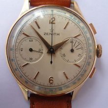 Zenith Chronograph Solid Rose Gold 18k, Caliber 156, Great Condition