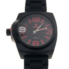 Zunammy Men Red Analog Sport Rubber Silicone Strap Round Watch 187894re