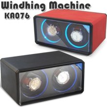 1 Time Tutelary Ka076 Pu Leather Automatic Double Watch Winder For Two 2 Watches