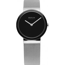 10729-042 Bering Time Ladies Ceramic Silver Mesh Watch