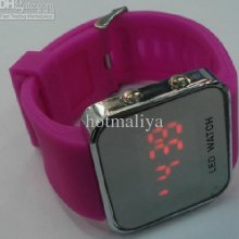 10pcs Led Mirror Watches > Stainless Steel Candy Silicone Watches