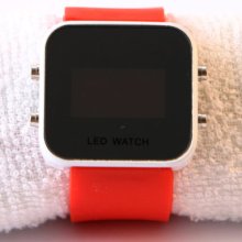 11 Color Fashion Mirror Unisex Led Digital Sport Silicone Wrist Watch