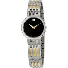 $1195 Womens Movado Esperanza Sapphire Crystal Two Tone Bracelet Watch 0606045