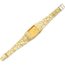 14k Mens Squared Champagne 27x47mm Dial Solid Nugget