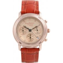 150575DM Krug Baumen Principle Diamond Mens Rose Gold Chronograph Watc...