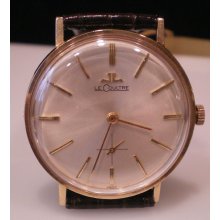 18K c1950 Man's LeCoultre Solid Gold Wrist Watch Larger Size