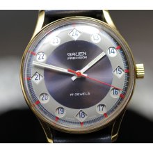 1960 Gruen Precision Jump 24 hour Vintage Men's Watch